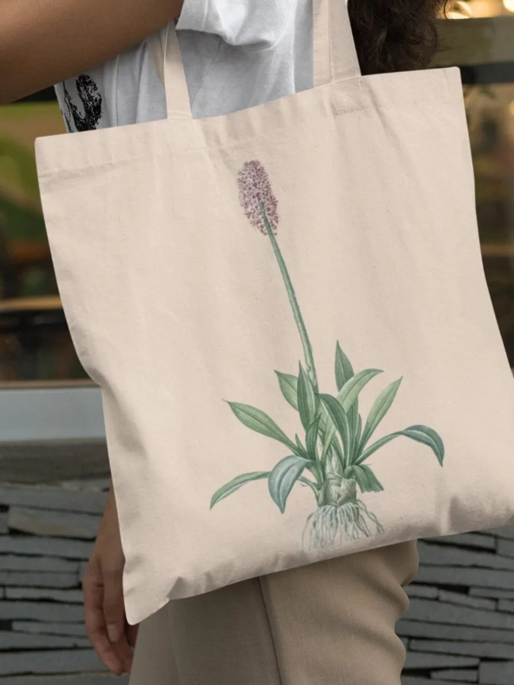 Swamp Pink Vintage Floral Print Graphic Canvas Tote Bag